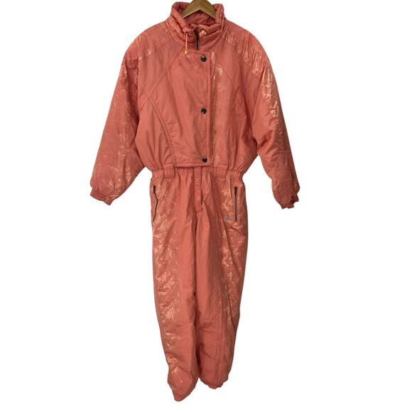 ETIREL Le Style Sportif Vintage Peach One- Piece Snowsuit SZ 14 - Picture 1 of 16